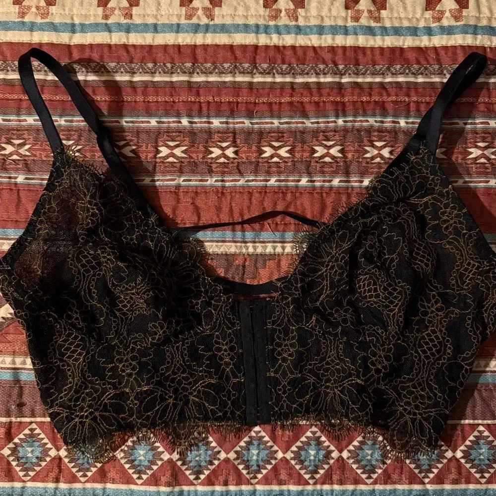 Free People Black Lace Bralette size medium